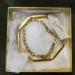 Two gold-tone bracelets, NWT
